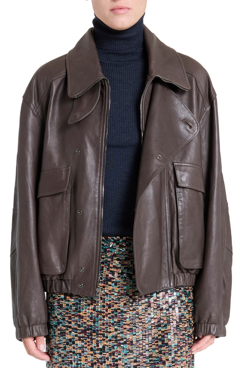 TWP Hunter Leather Jacket, Main, color, Delicioso