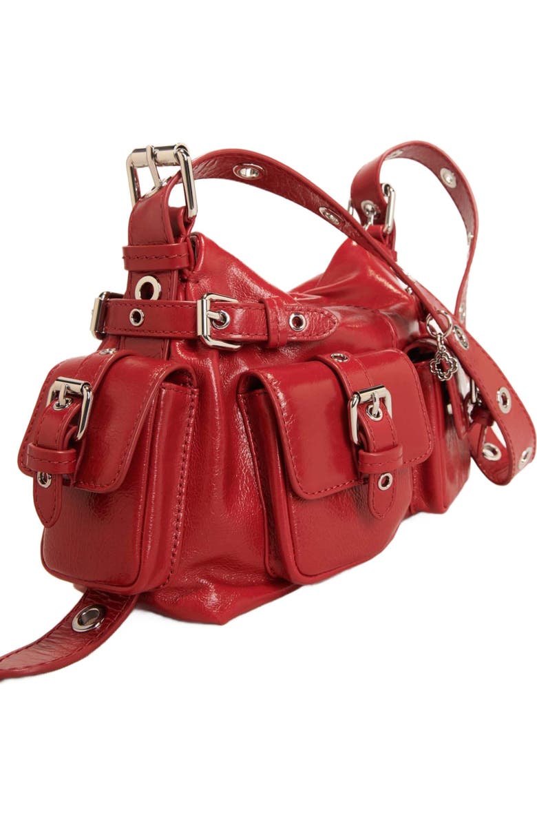 maje Miss M Mini cargo leather bag, Alternate, color,