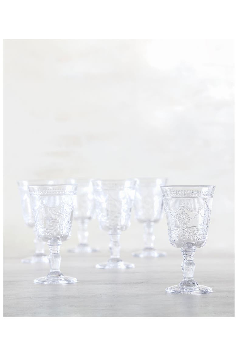 Debutante Set of 6 Goblet Glasses, Alternate, color, CLEAR