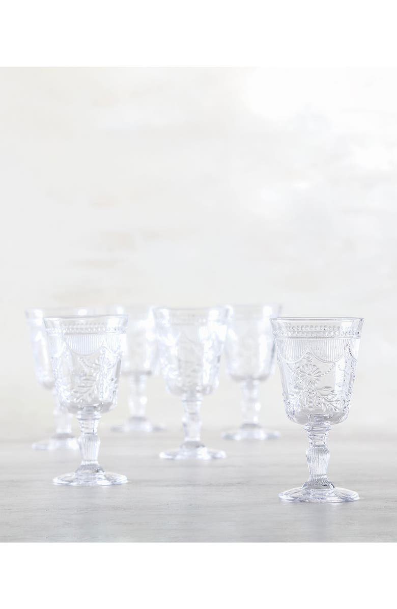 Fortessa Debutante Set of 6 Goblet Glasses, Alternate, color, Clear