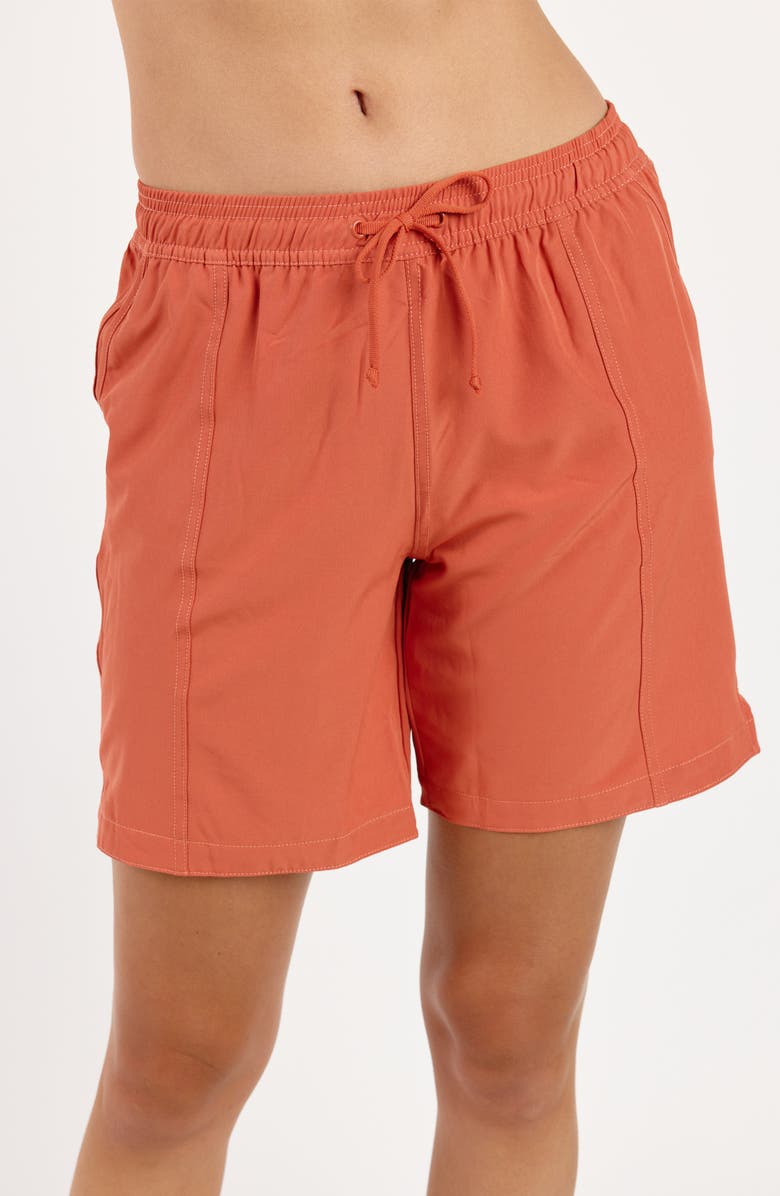 Calypsa 7" Board Shorts, Main, color, Rust