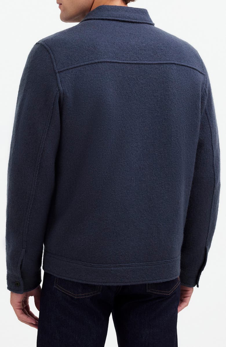 Madewell Boiled Wool Shirt Jacket, Alternate, color, Dark Baltic