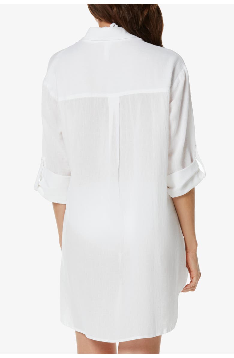 HELEN JON Camp Shirt Cover-Up, Alternate, color, White