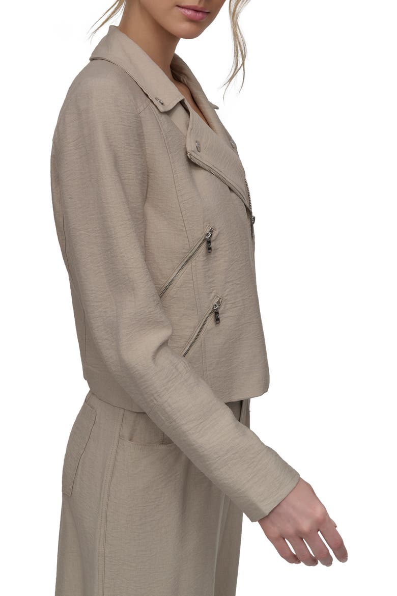 Crinkle Moto Jacket, Alternate, color, PEBBLE