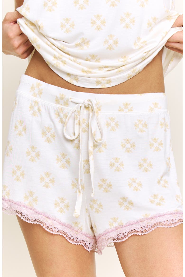 Intimates All American Shortie Pajamas, Alternate, color, IVORY DIAMOND BEES