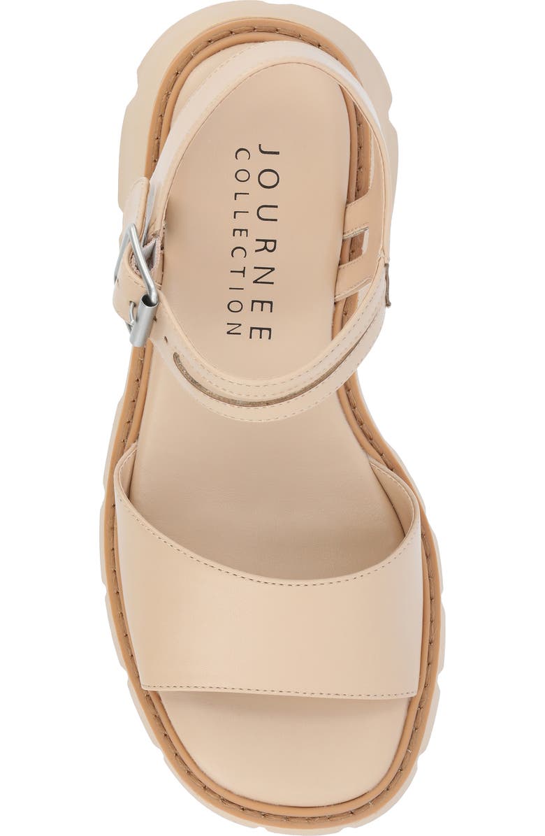 Journee Collection Lug Platform Sandal, Alternate, color, Beige