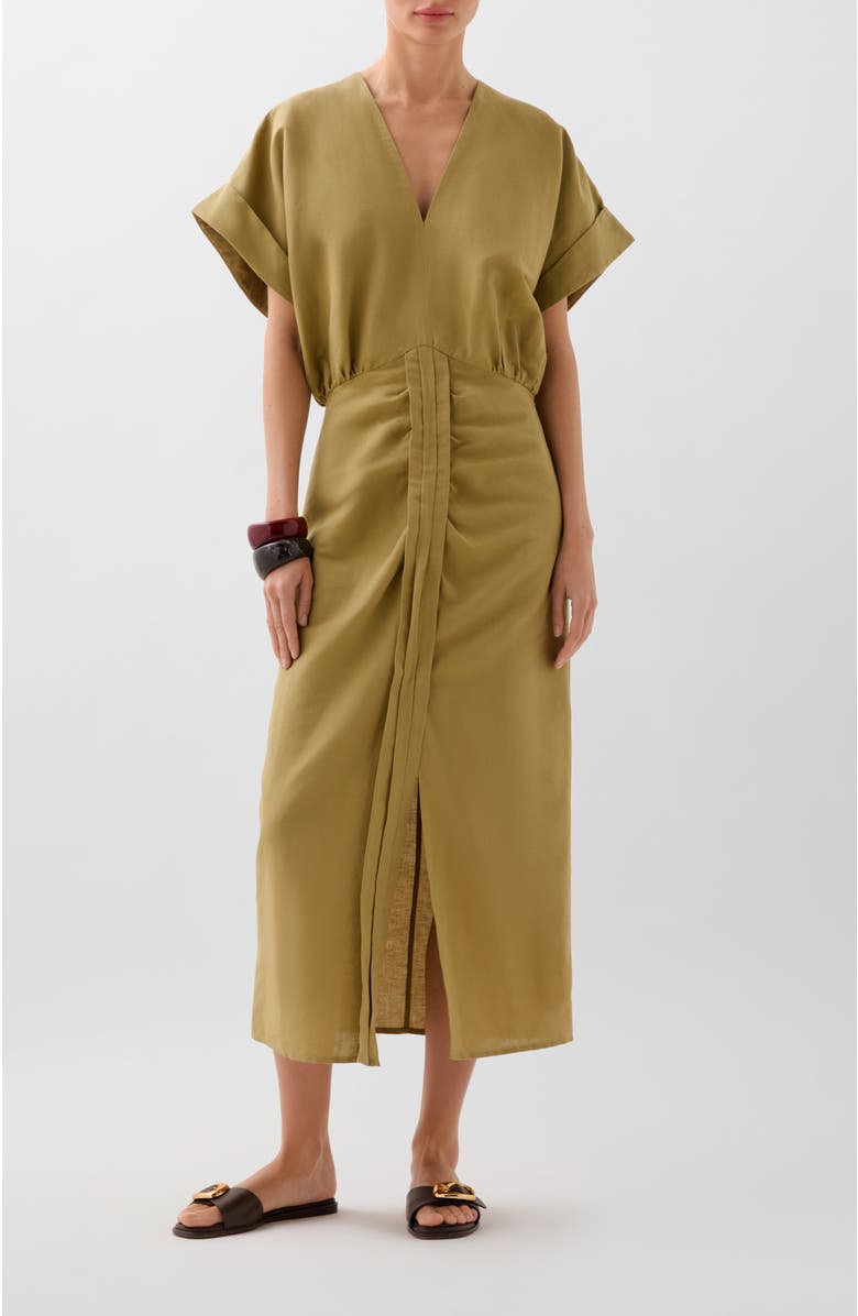 Scalpers Linen La Dress, Main, color, Khaki