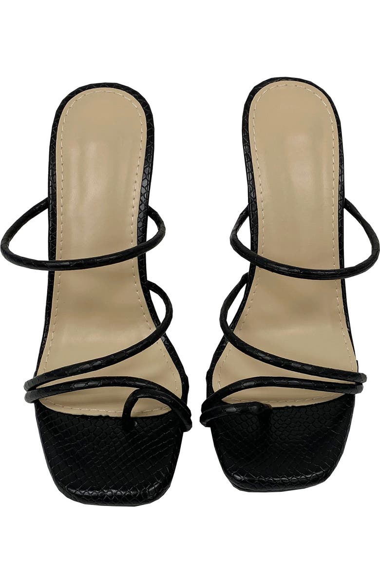 MIQUE Rachel Snakeskin Embossed Strappy Mule Sandal, Alternate, color,