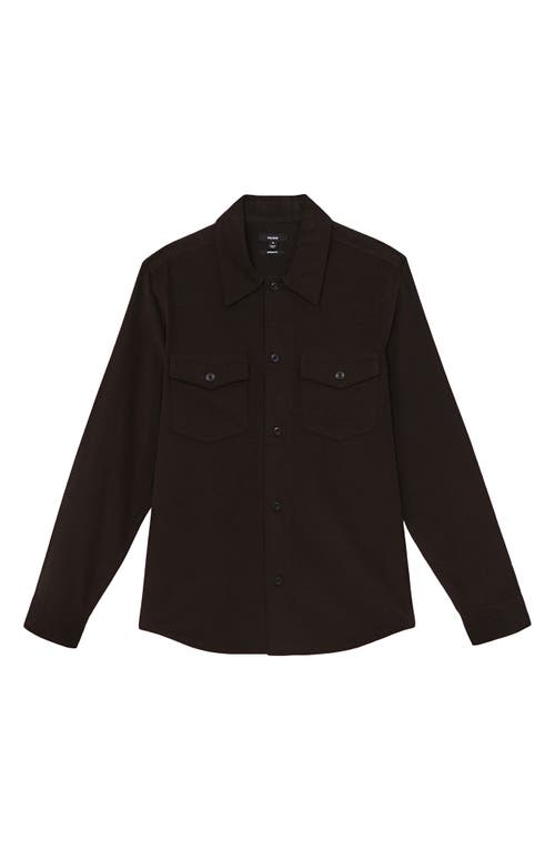 Reiss Mens Khaki Green Liam Patch-pocket Wool-blend Overshirt Xs In Brown