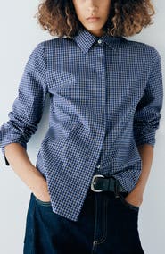 MANGO Stretch Cotton Button-Up Shirt