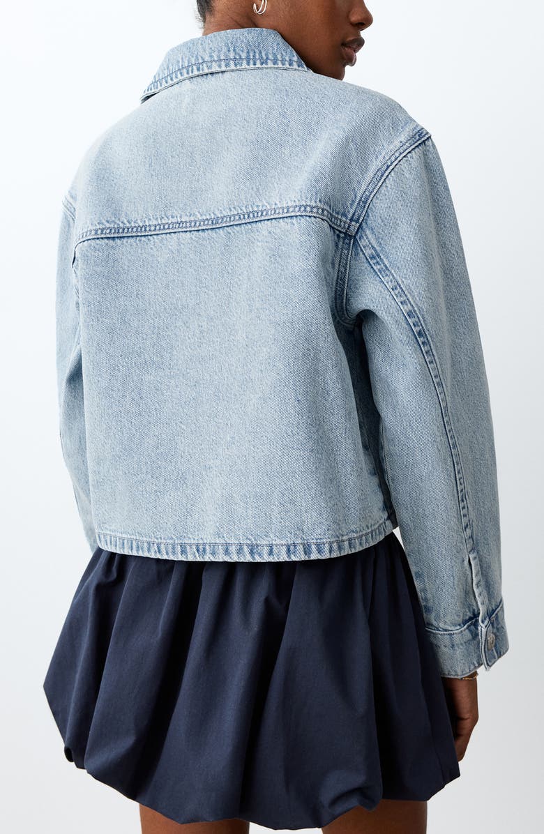 MANGO TEEN Crop Denim Workwear Jacket, Alternate, color, 