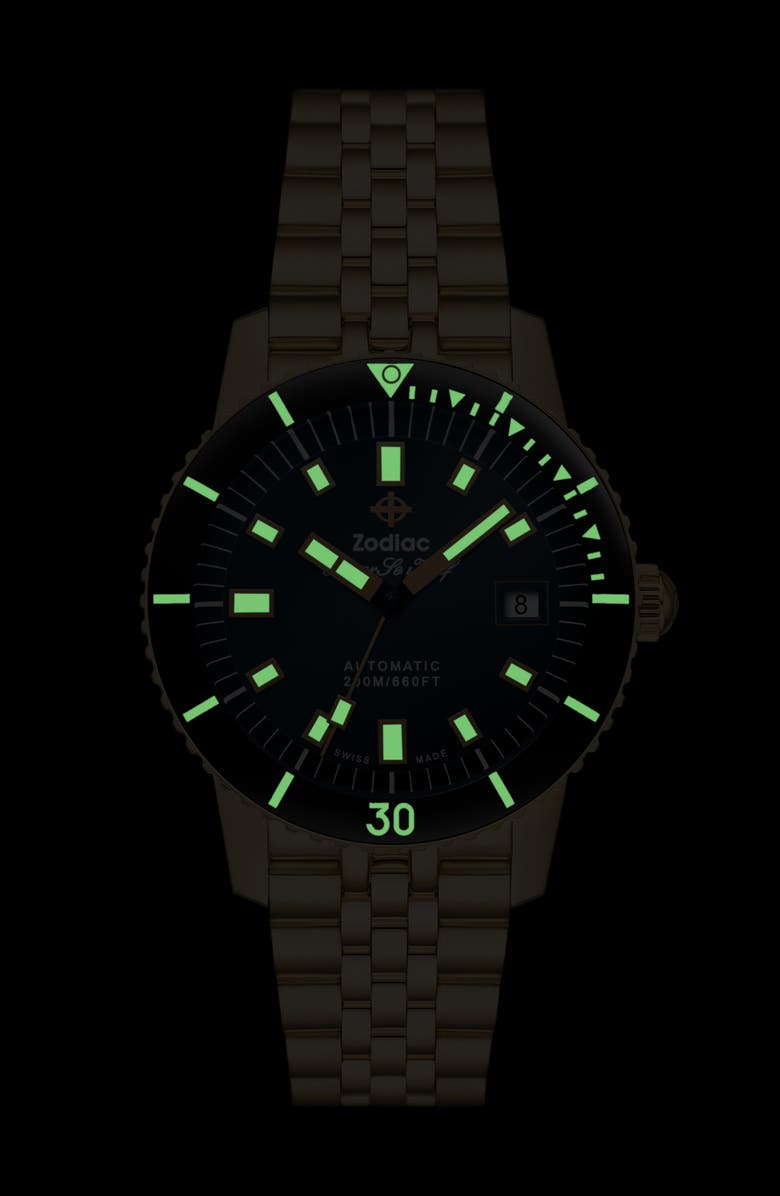 Zodiac Compression Diver Automatic 18K Gold-Plated Watch, 40mm, Alternate, color,