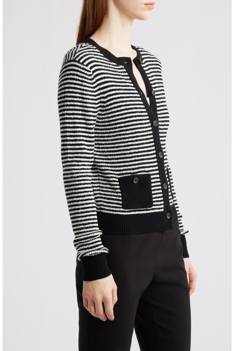 Textured Stripe Button Cardigan, Alternate, color, BLACK MULTI