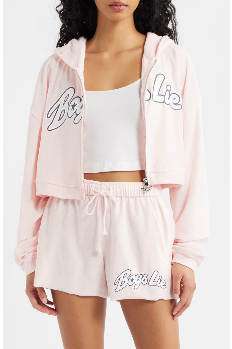 Starlight Alex Crop Zip-Up Hoodie, Main, color, PINK