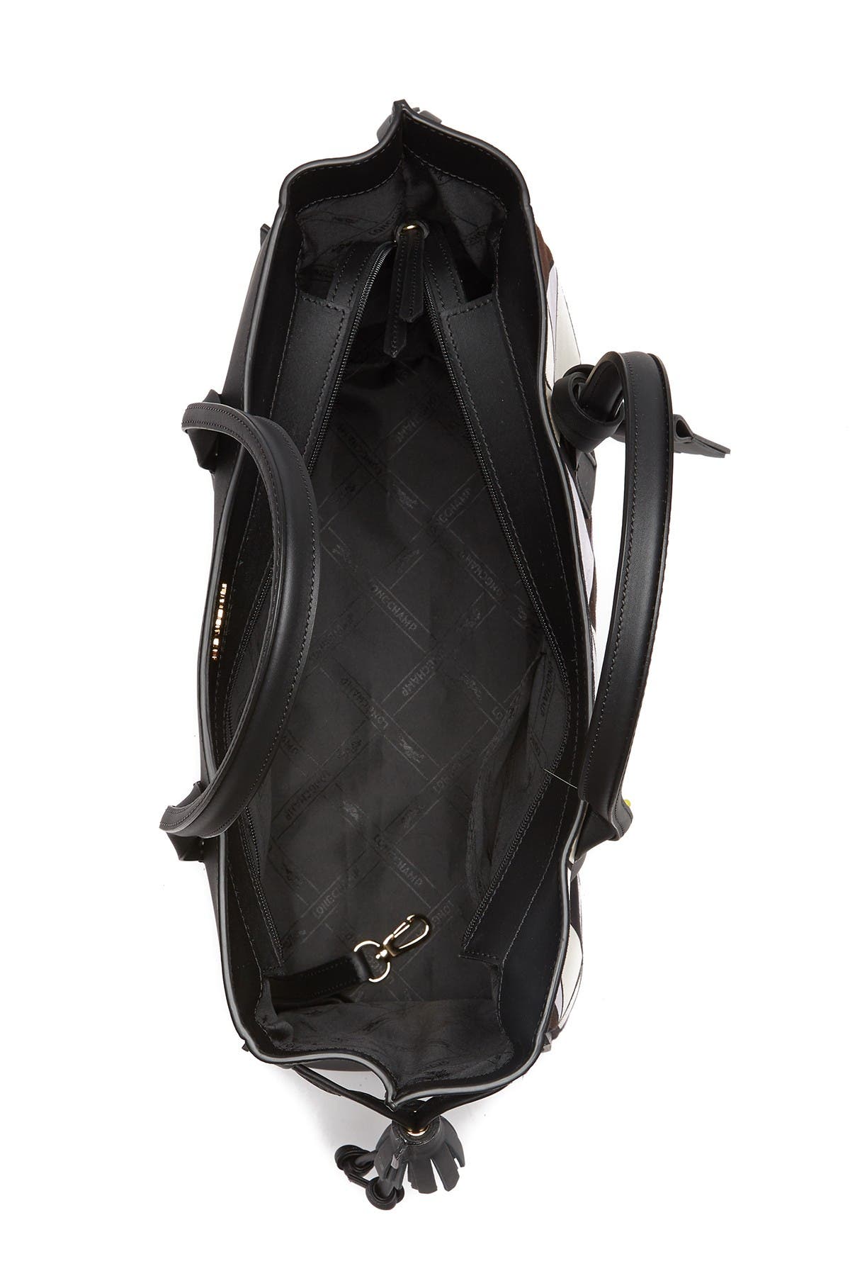 Longchamp Le Pliage Handle Leather Tote, Alternate, color, Amethyst