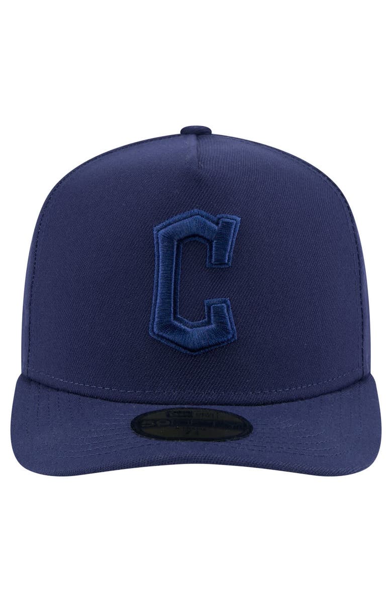 New Era Men's New Era Navy Cleveland Guardians Color Pack A-Frame 59FIFTY Fitted Hat, Alternate, color, Navy