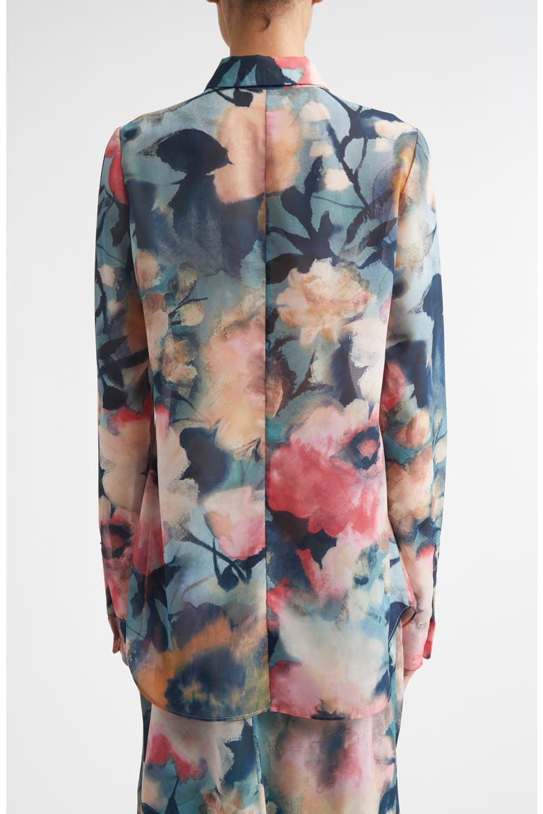 Abstract Floral Chiffon Button-Up Shirt, Alternate, color, MIST MULTI