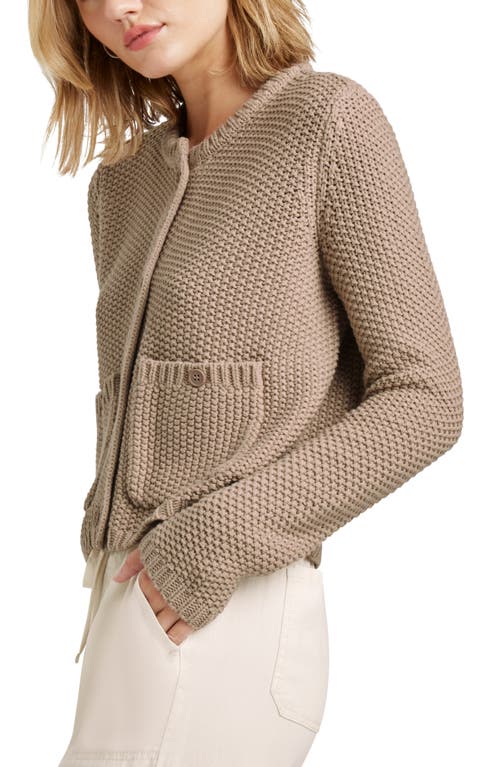 Splendid Andrea Patch Pocket Cropped Cardigan In Cactus