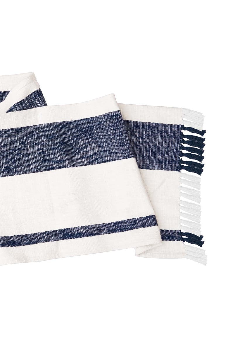 Morgan Striped Table Runners Collection, Alternate, color, Navy