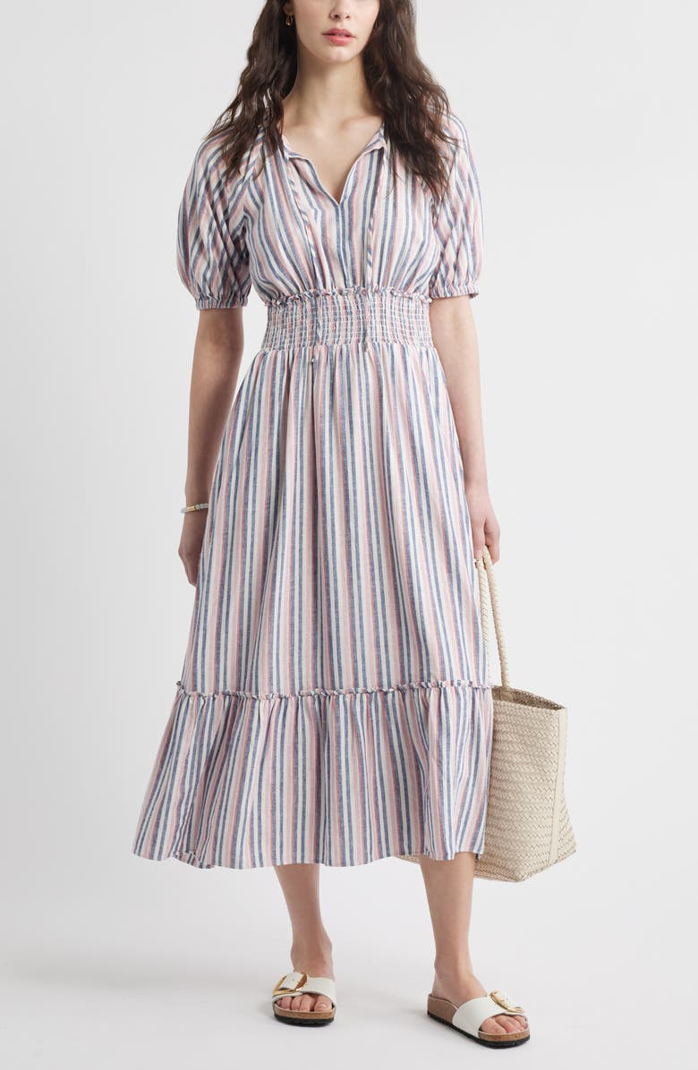 Caslon<sup>®</sup> Tie Front Linen Blend Maxi Sundress, Alternate, color, 