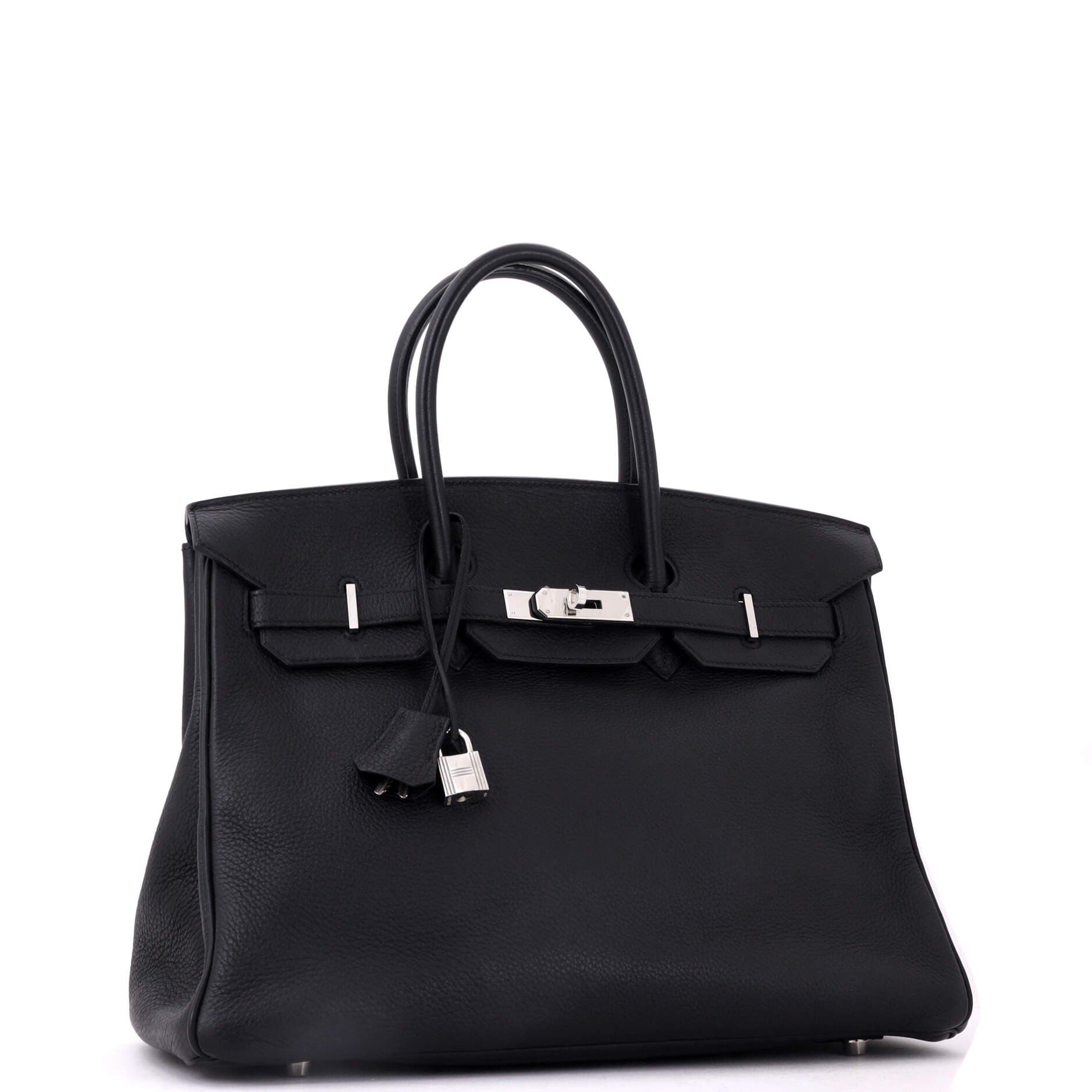 Birkin Handbag Black Clemence with Palladium Hardware 35, Alternate, color, Black