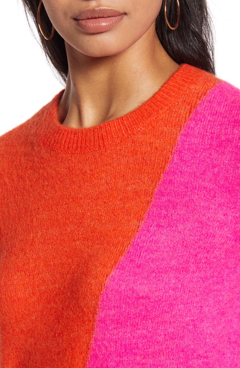 Halogen<sup>®</sup> Colorblock Crewneck Sweater, Alternate, color,