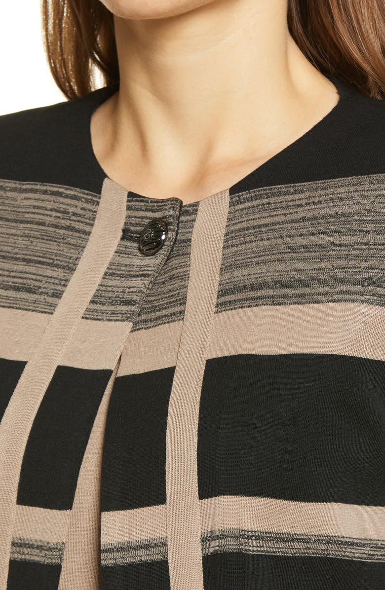 Ming Wang Mix Stripe Sweater Jacket, Alternate, color, 