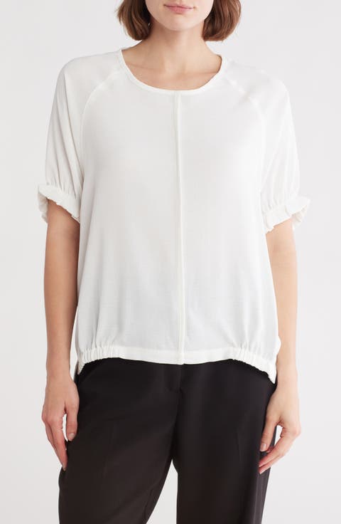 Puff Sleeve High-Low Hem Top