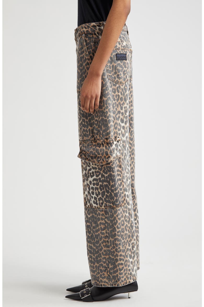 Angi Leopard Print Cargo Jeans, Alternate, color, LEOPARD