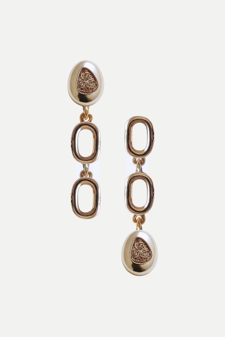 Bloom Drop Earrings, Main, color, Gold