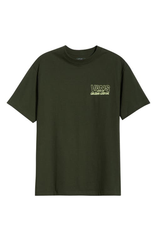 Vans Shop Front Cotton Graphic T-shirt In Green