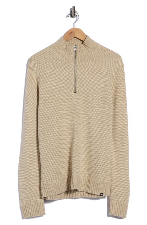 Bird's Eye Quarter Zip Sweater