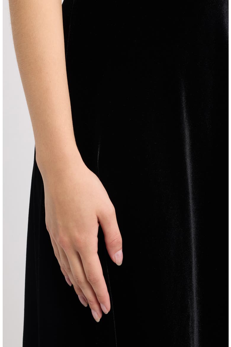 Bias Flared Velvet Maxi Skirt, Alternate, color, ANNE BLACK
