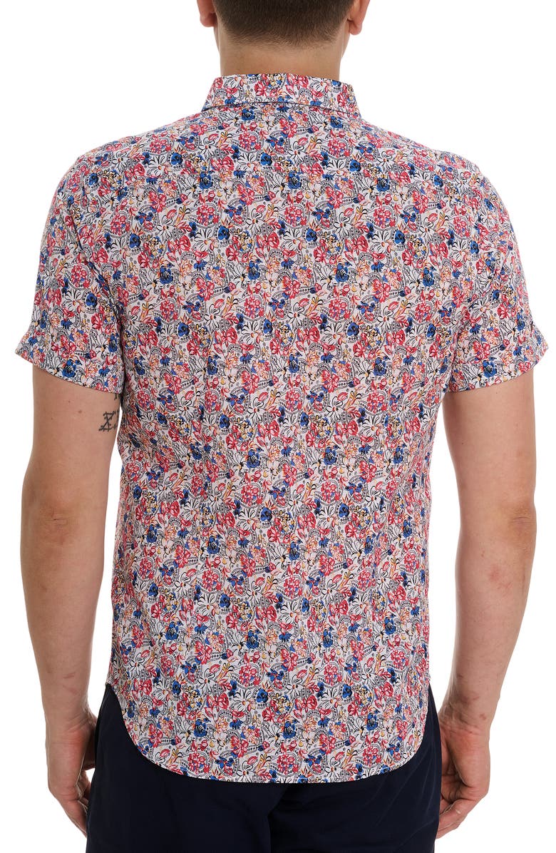 Robert Graham Padar Floral Short Sleeve Button-Up Shirt, Alternate, color,