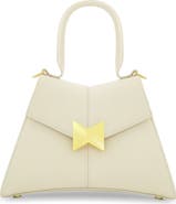 Mac Duggal Gold Hardware Detail Angular Top Handle Small Leather Handbag