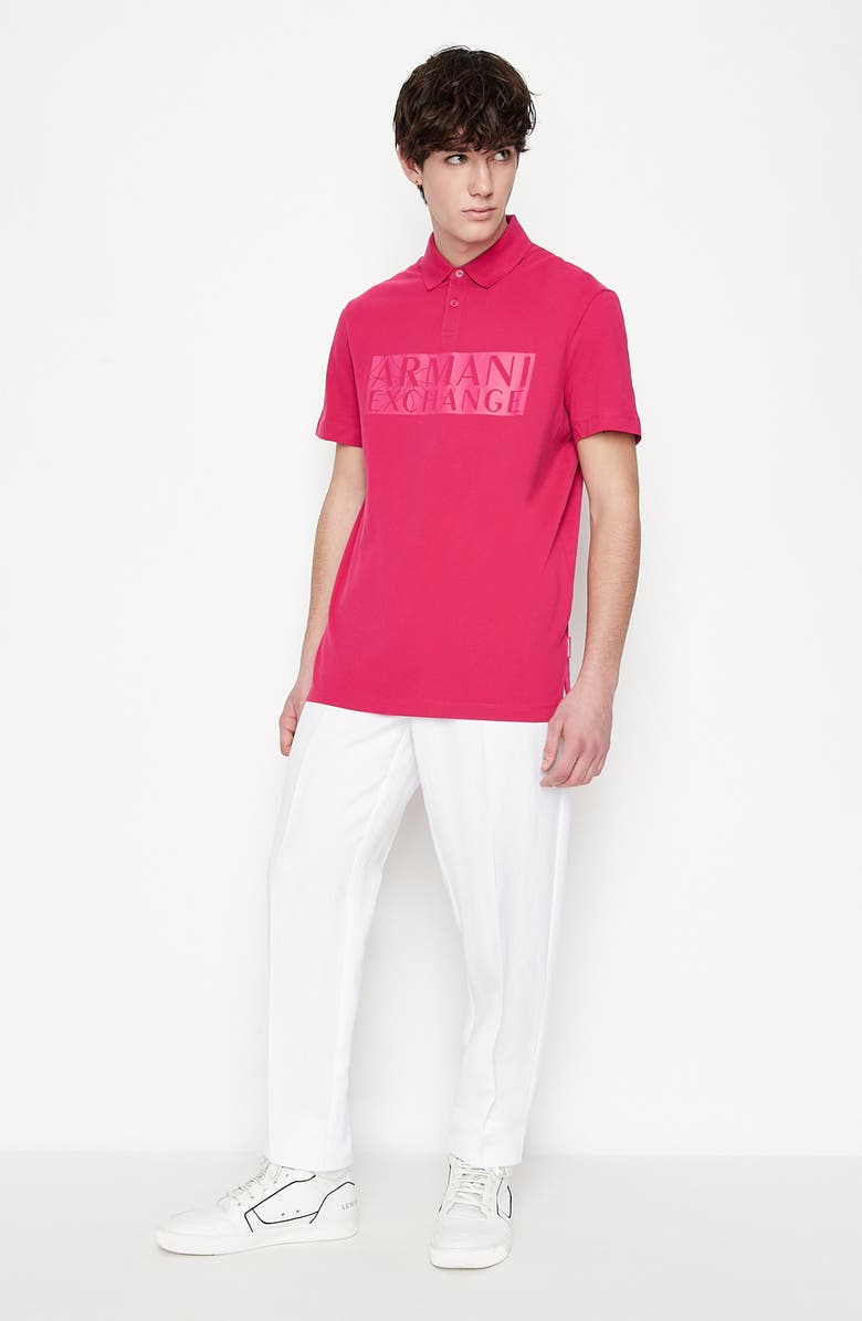 Armani Exchange Classic Stretch Organic Cotton Polo Shirt, Alternate, color,