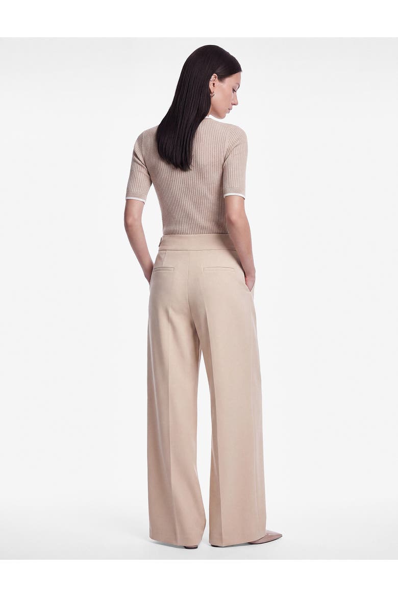 Pleated Wide Leg Belted Trousers, Alternate, color, BEIGE