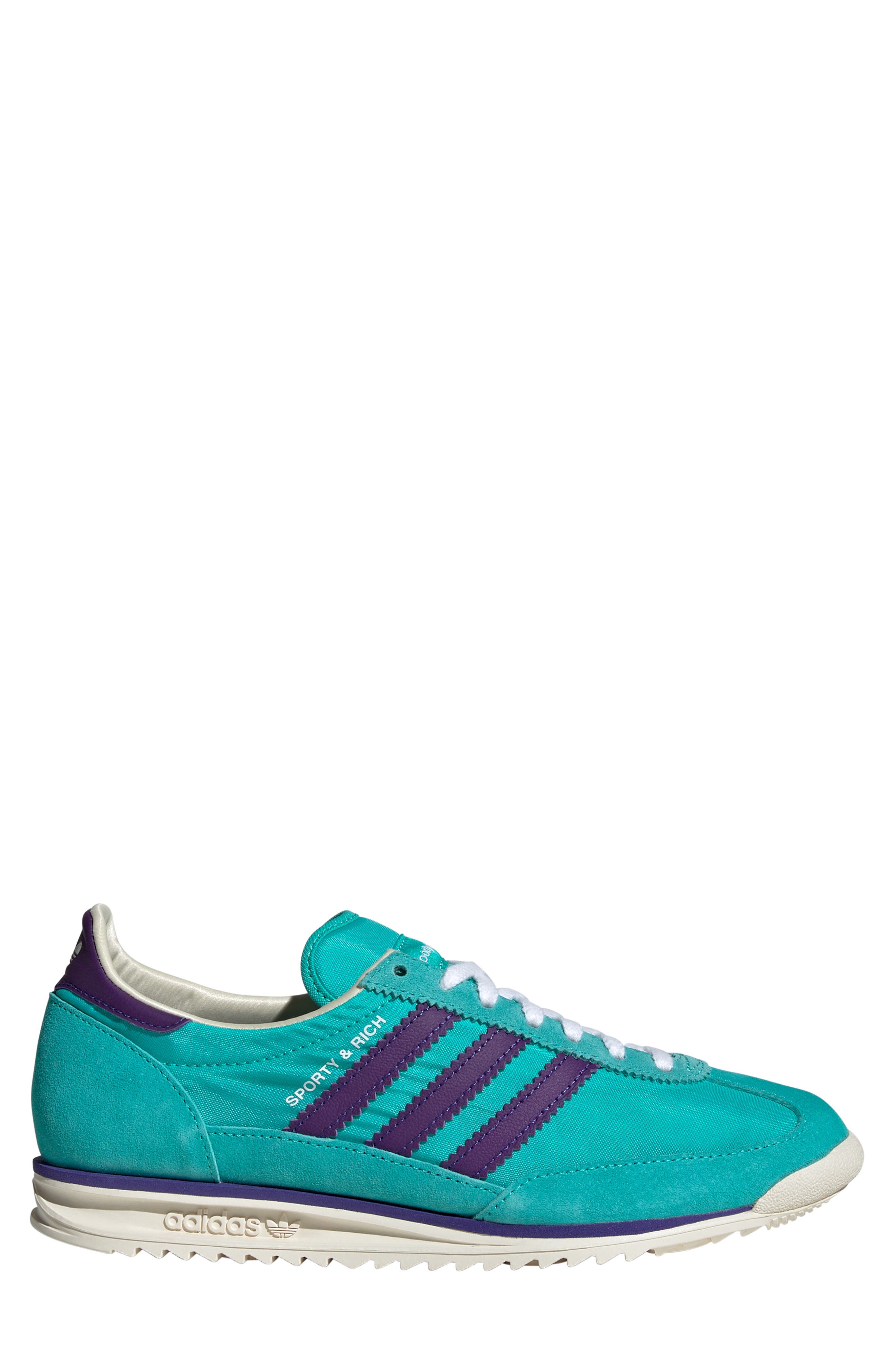 adidas x Sporty & Rich Gender Inclusive SL 72 Sneaker, Alternate, color, Mint/ Purple/ Cream White