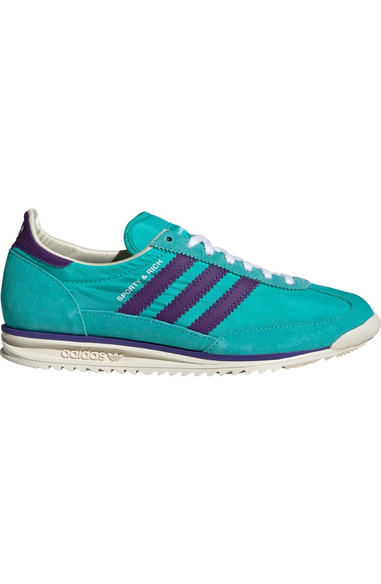 adidas x Sporty & Rich SL 72 Sneaker, Alternate, color, Mint/ Purple/ Cream White