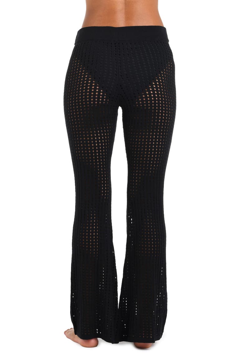Resort Open Stitch Cover-Up Pants, Alternate, color, BLACK
