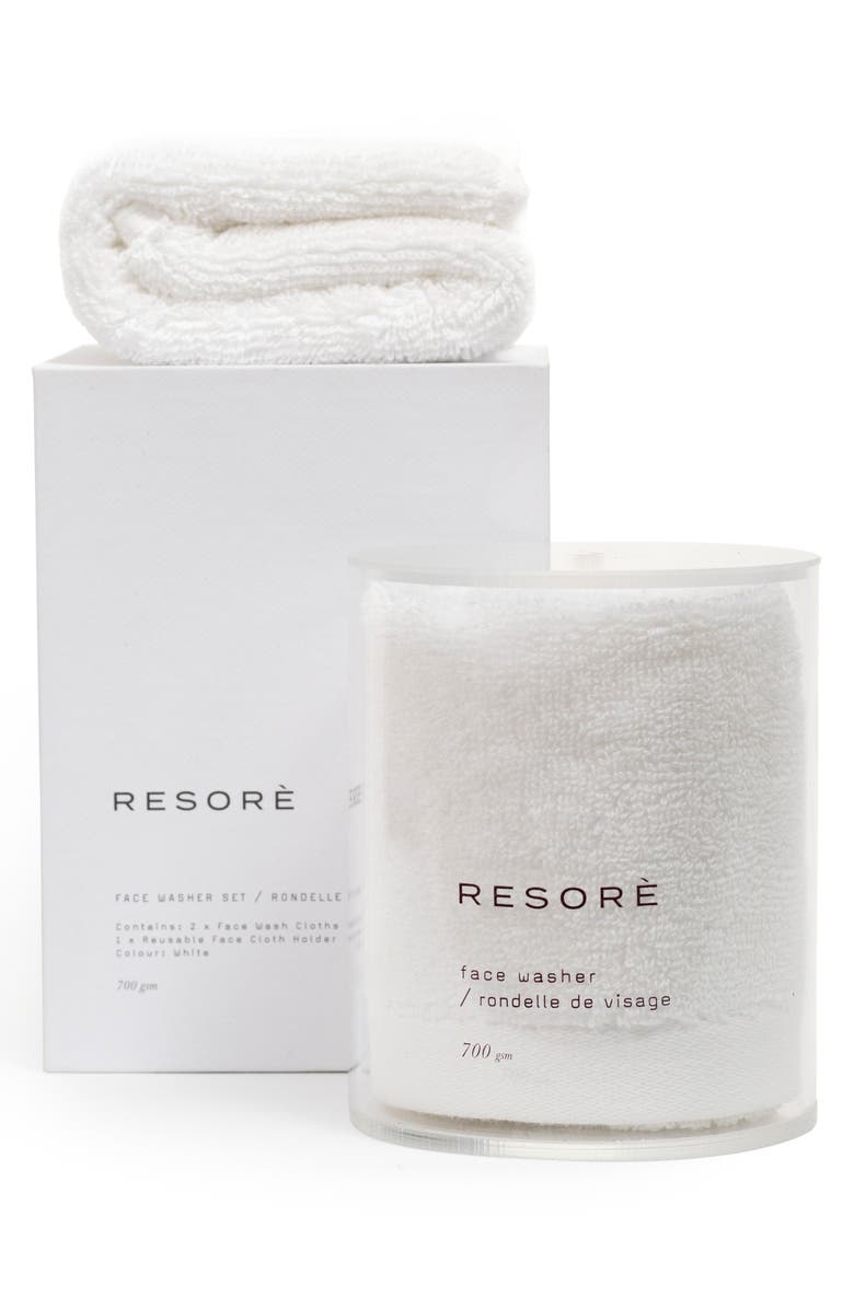 Resore ̀ Set of 2 Washcloths, Alternate, color, White