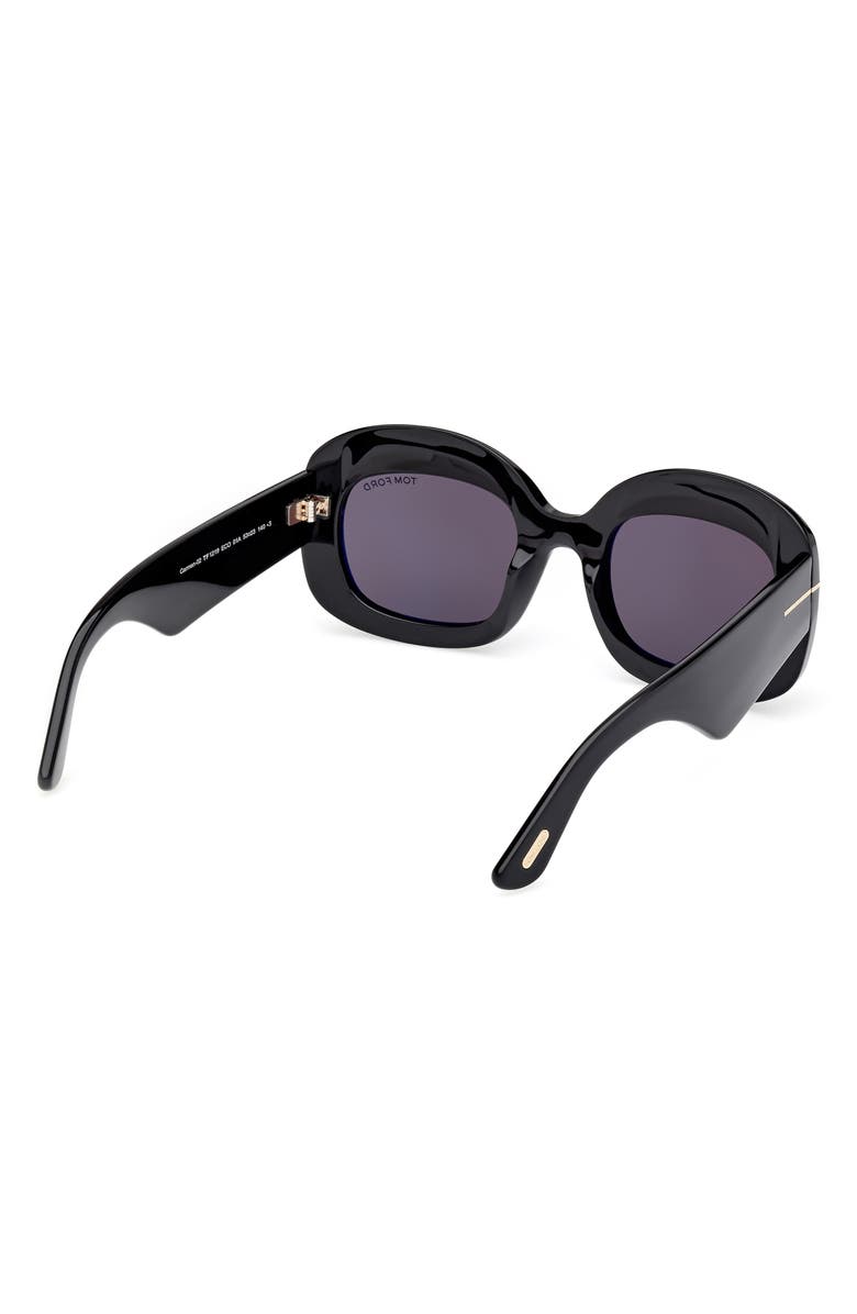 TOM FORD 53mm Square Sunglasses, Alternate, color, Shiny Black / Smoke