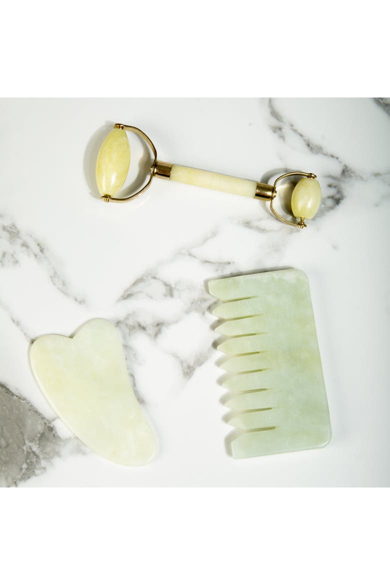Premium Double Jade Roller, Alternate, color, Green