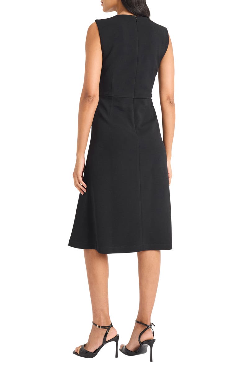 Maggy London Waist Detail Sleeveless Fit & Flare Dress, Alternate, color, Black