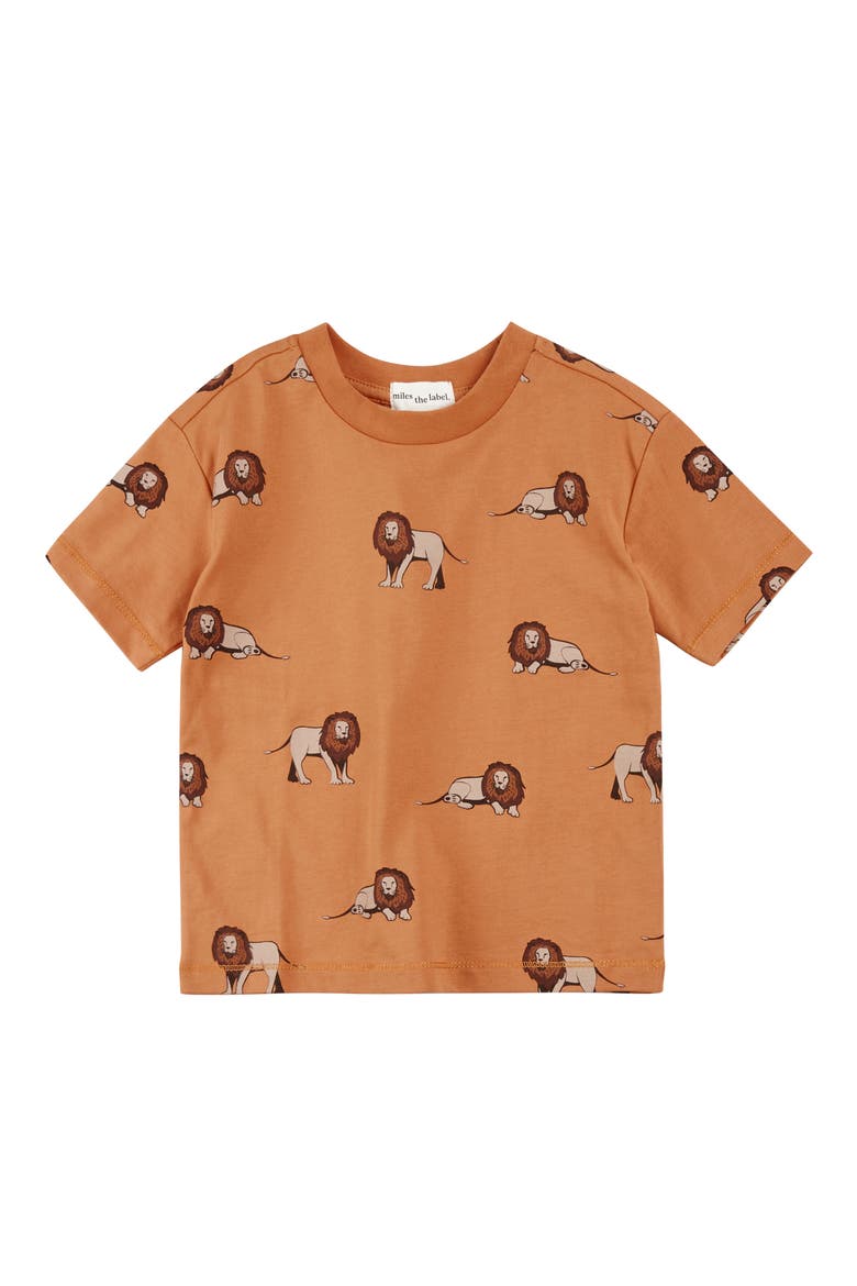 Kids' Lion Graphic T-Shirt, Main, color, ORANGE