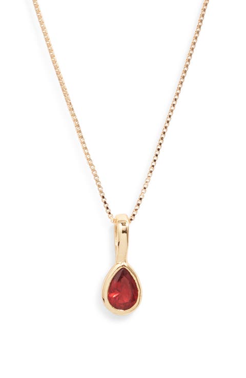 Teardrop Birthstone Pendant Necklace