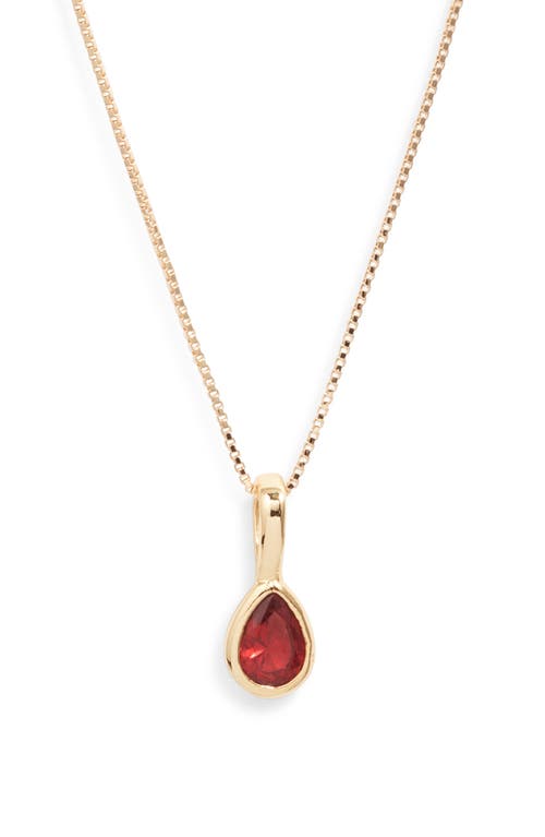 Set & Stones Teardrop Birthstone Pendant Necklace In Gold/january