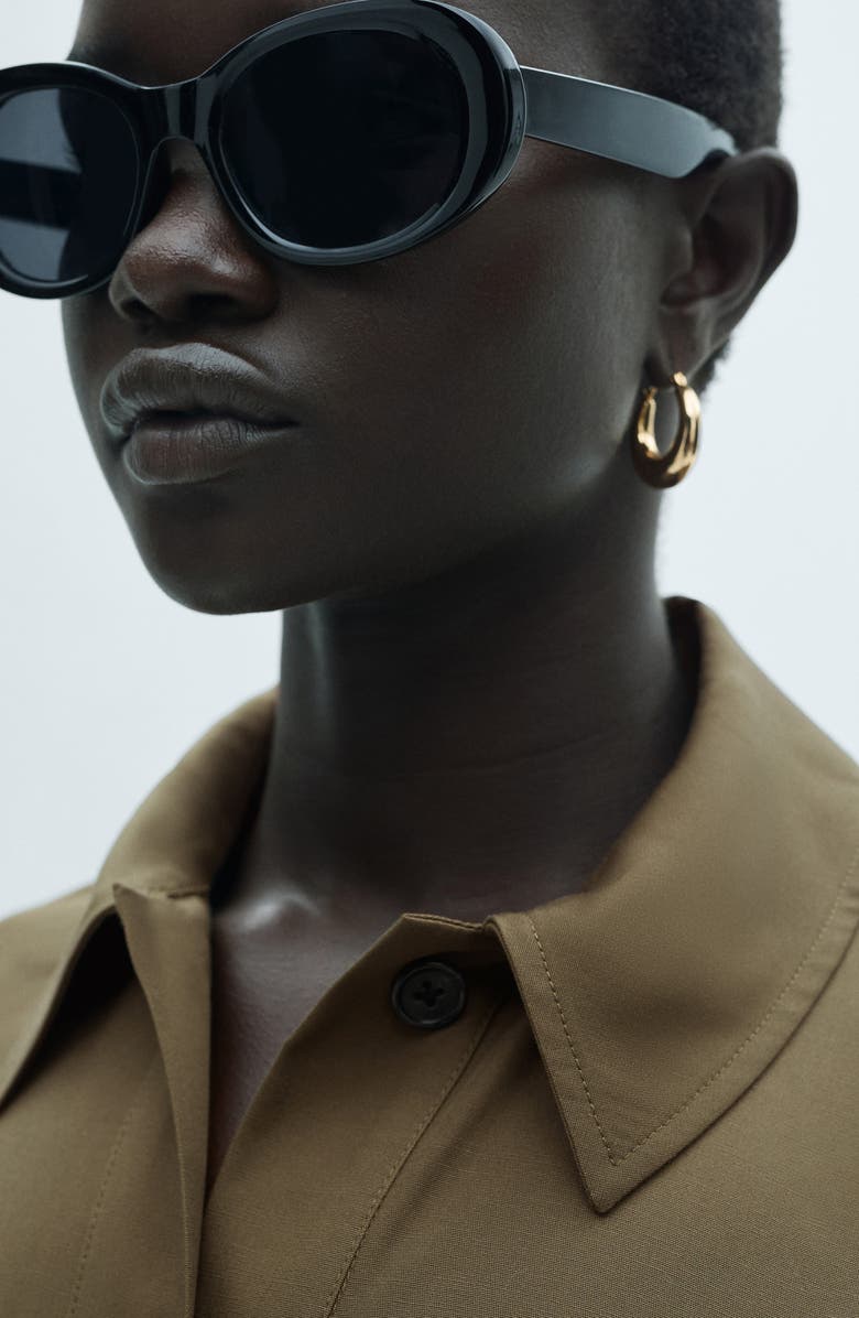 MANGO Short Sleeve Shirtdress, Alternate, color, 