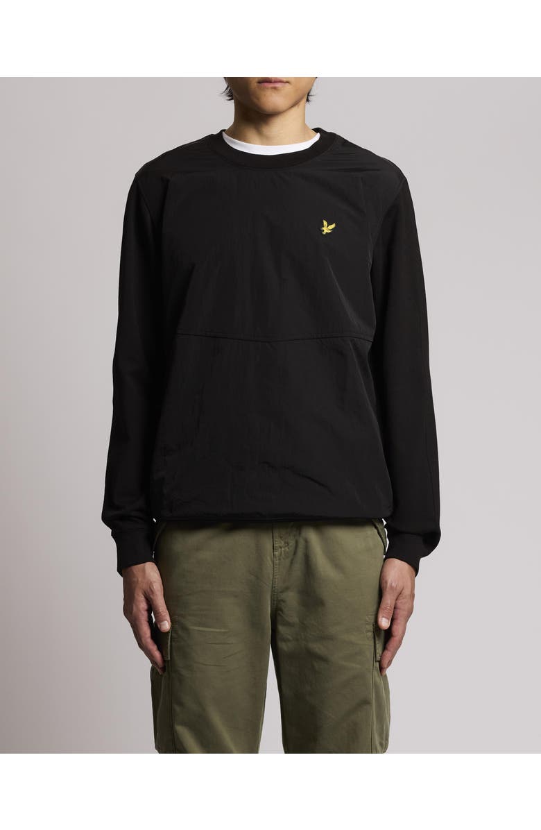 Lyle & Scott Half Raglan Hybrid Long Sweatshirt, Alternate, color, Jet Black