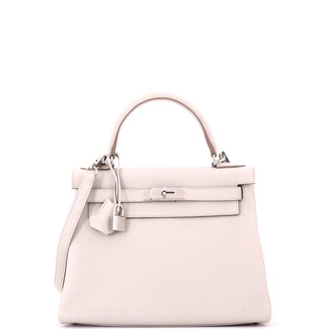 Kelly Handbag Light Togo with Palladium Hardware 28